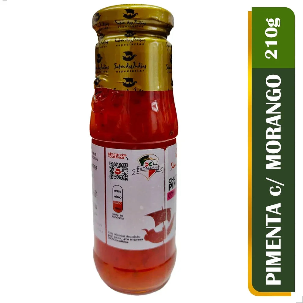 Chutney de Morango com pimenta 210g - Agridoce Gourmet Sabor das Indias | Empório Di Callani
