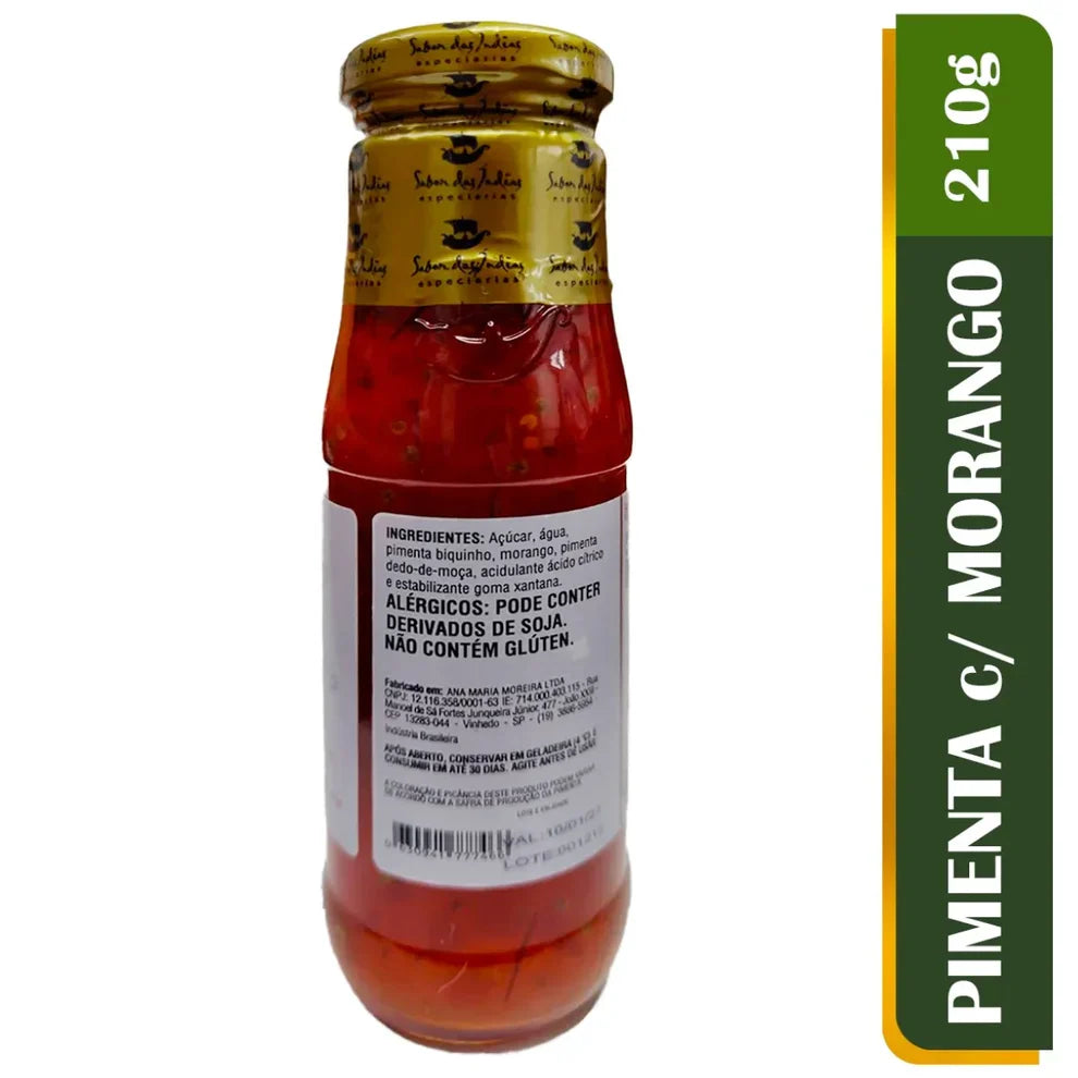 Chutney de Morango com pimenta 210g - Agridoce Gourmet Sabor das Indias | Empório Di Callani